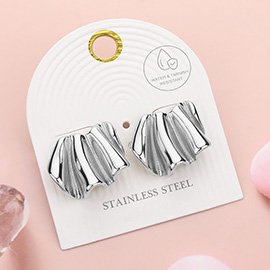 Stainless Steel Folded Stud Earrnigs