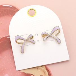 Enamel Bow Stud Earrings