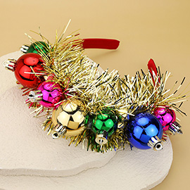 Christmas Ball Tinsel Wreath Headband