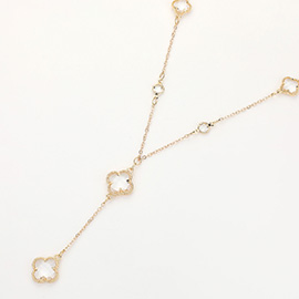 Quatrefoil Station Y Shaped Necklace