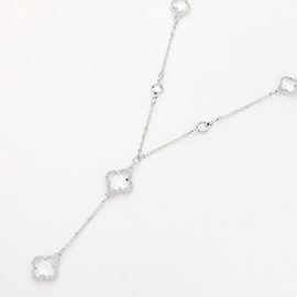 Quatrefoil Station Y Shaped Necklace