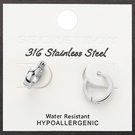 SECRET BOX_Stainless Steel Mini Huggie Hoop Earrings