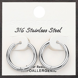 SECRET BOX_Stainless Steel Huggie Hoop Earrings