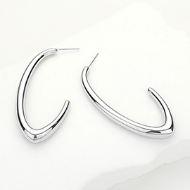 Stainless Steel Oval Hoop Earrings