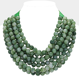 Faceted Beaded Multi Layered Magnetic Collar Necklace