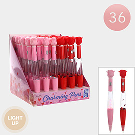 36PCS - Light Up Rose Ball Pens