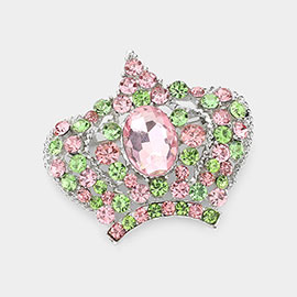 Pave Crystal Crown Pin Brooch