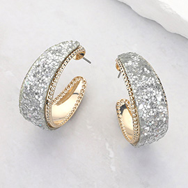 Glittered Hoop Earrings