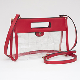 Faux Leather Transparent Crossbody Bag