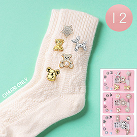 12 SET OF 5 - Pearl Teddy Bear Stone Paved Star Metal Dog Pin Trendy Slouch Socks Charm Jewelry