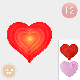 12PCS - Light Up Heart Decorative Light