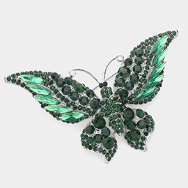 Glass Crystal Butterfly Pin Brooch