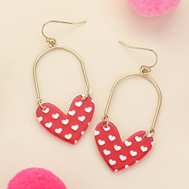 Resin Heart Pattern Pointed Dangle Earrings