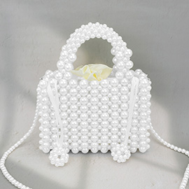 Pearl Box Top Handle Crossbody Bag