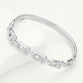 Stainless Steel Hardware Link Hinged Bangle Bracelet