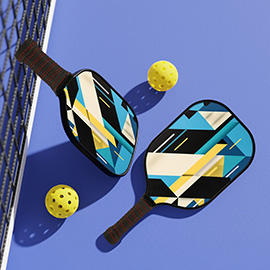 5PCS - Abstract Pattern Printed Pickleball Ball and Paddle Set