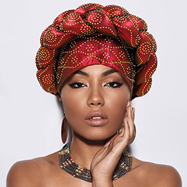 Bling Studded Braided Turban Hat