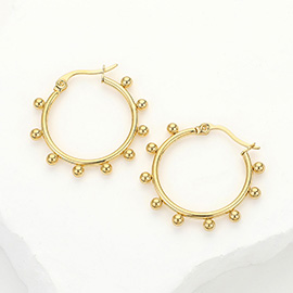 Stainless Steel Bubble Hoop Pin Catch Earrings