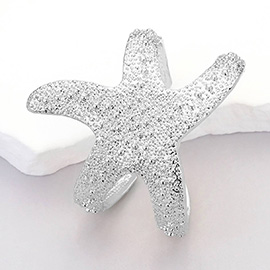 Textured Metal Starfish Cuff Bracelet