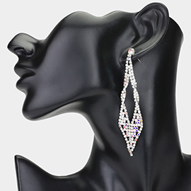 Rhinestone Paved Evening Earrings