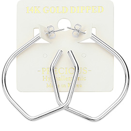 14K Gold Dipped Hypoallergenic Abstract Hoop Earrings