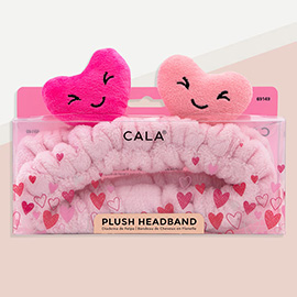 Pink Heart Plush Bath Headband