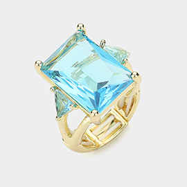 Rectangle Crystal Stretch Ring