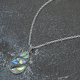 Abalone Teardrop Pendant Necklace