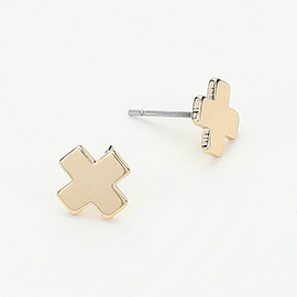 Metal Cross Stud Earrings