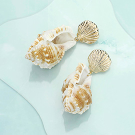 Oversized Puka Shell Dangle Earrings