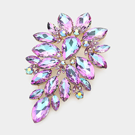 Marquise Stone Cluster Embellished Pin Brooch