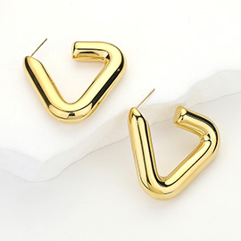 Stainless Steel Triangle Hoop Earrings