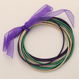 9PCS - Mardi Gras Guitar String Stackable Stretch Bracelets