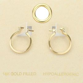 18K Gold Filled Pin Catch Hoop Earrings