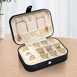 Faux Leather Portable Jewelry Box