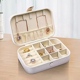 Faux Leather Portable Jewelry Box