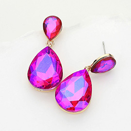 Crystal Double Teardrop Evening Earrings