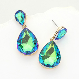 Crystal Double Teardrop Evening Earrings