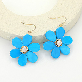 Resin Flower Dangle Earrings