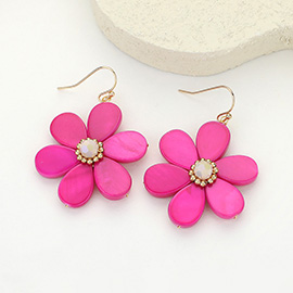 Resin Flower Dangle Earrings