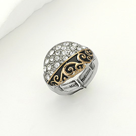 Stone Paved Western Dome Stretch Ring