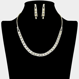 Rhinestone Paved U Shaped Necklace