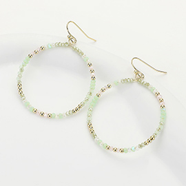 Faceted Beaded Open Ring Dangle Earrings