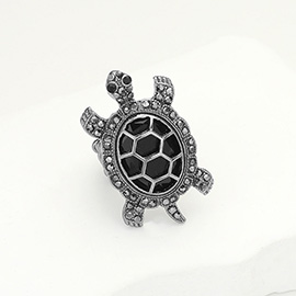 Stone Embellished Sea Turtle Stretch Ring