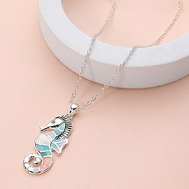 Sea Glass Seahorse Pendant Necklace