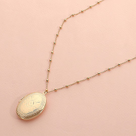 Oval Locket Pendant Necklace