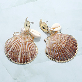 Sea Shell Puka Shell Dangle Earrings