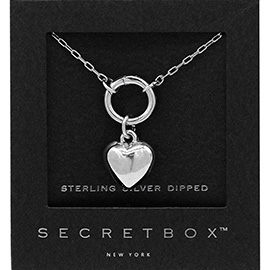 SECRET BOX_Sterling Silver Dipped Heart Pendant Necklace