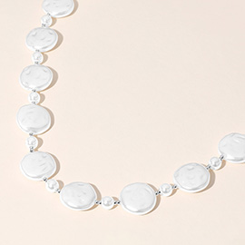 Pearl Disc Beaded Necklace