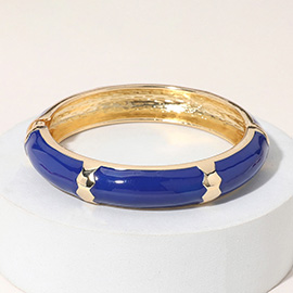 Gold Plated Enamel Hinged Bangle Bracelet